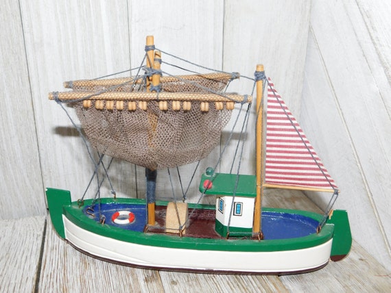 RESERVED Vintage Wood Ship, Small Wooden Ship, Nautical Decor, Boys Room  Decor, Vintage Home Decor, Country Home Decor, Gift, 