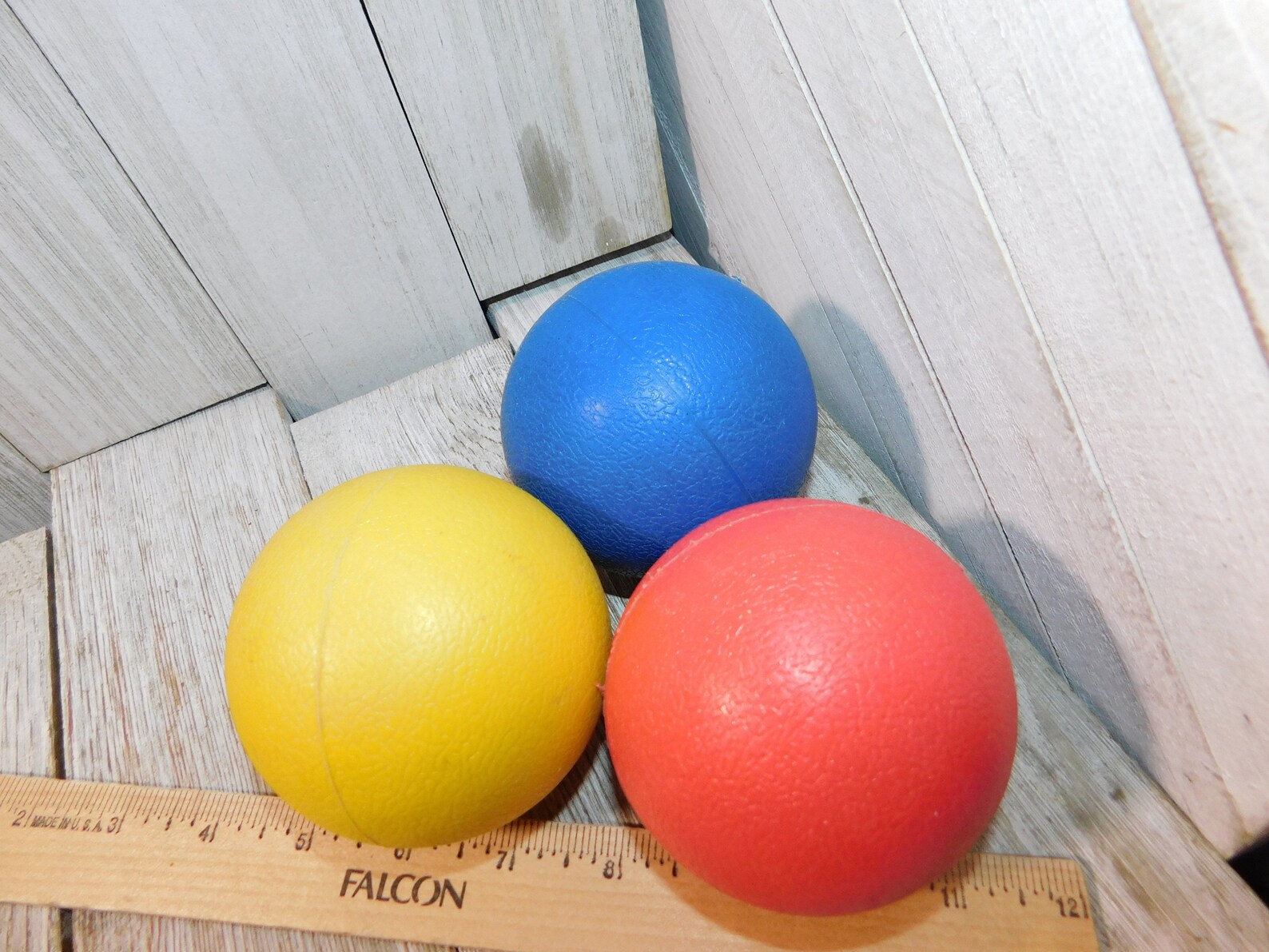 Croquet Balls set of 3 Red Blue and Yellow Sports Vintage Etsy