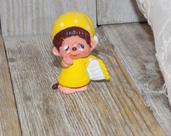MONCHHICHI Monkey, Bedtime, Vintage Plastic Toys, Cake Topper, Vtg Toys, Memories, Gift, Prop, Daysgonebytreasures *y