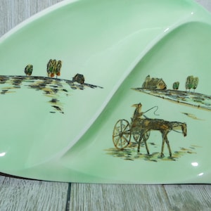 Asian Green Divided Dish, Vintage Divided Dish, Mint Green Asian Dish Asian Home Decor Vtg Table Ware Memories Gift Daysgonebytreasures **