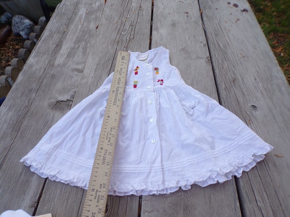 Vtg Little Girl Sleeveless Dress, Embroidery Dres… - image 7