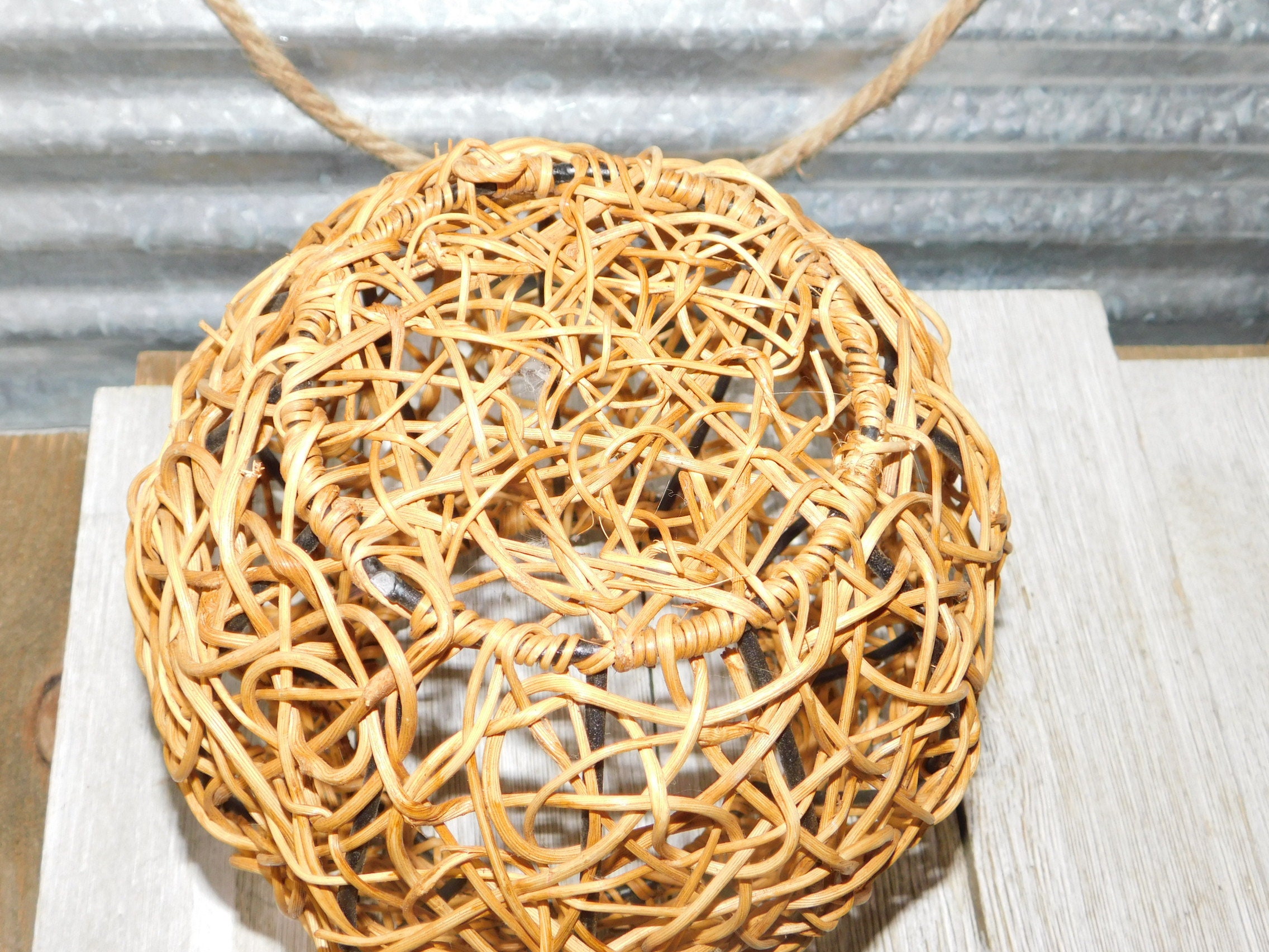 Basket Twig Basket Rattan Basket Vine Basket Primitive Etsy