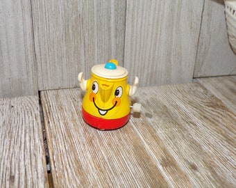 Wind Up Happy Face Teapot Singapore, Vtg Wind up Toy, Vtg Toys, Cake Topper, Memories, Gift, Prop, Daysgonebytreasures,