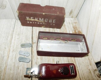 Kenmore Button Holer, Sewing, Crafts, Kenmore Button Holer In Original Velvet Box, Vintage Home Decor, Prop, Memories, Daysgonebytreasures *