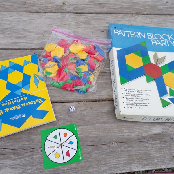 Pattern Block Party Learning Resources 1990, Learning Shape Game, Vintage Learning Shape Game, Home Schooling, Special Needs Children,