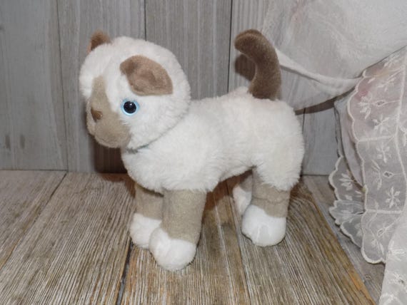 Siamese Kitten Plush, Plush Animal, Stuffed Animal Vtg Toys, Memories, Gift, Prop, Daysgonebytreasures *y
