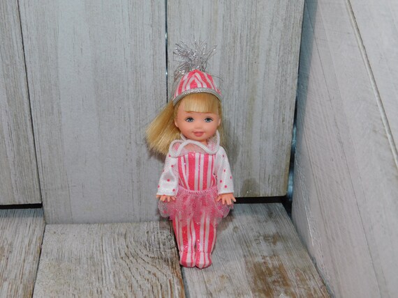 Vtg Kelly Peppermint Girl W Candy Cane Barbie Doll Pink White