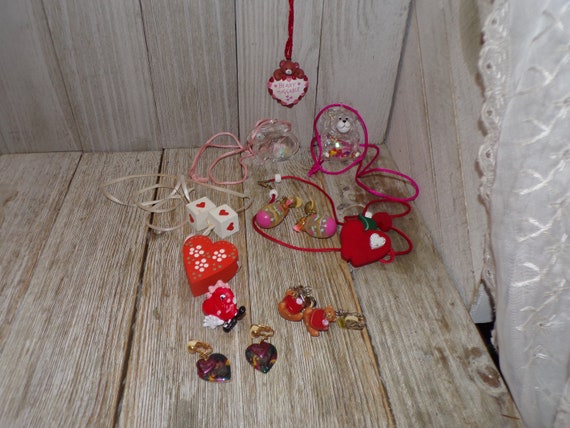Lil Girls Jewelry You Pick Listing Wood Heart Necklace Clip Earrings Teddy Bear Necklace Wood Apple Tac Pin Memories Daysgonebytreasures *