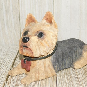 Yorkshire Terrier Dog Figurine, Yorkshire Terrier Dog Statue Vintage Terrier Dog Figurine, Vintage Dog, Country Home Decor, Farm House *y