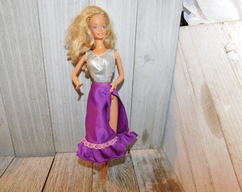 Vintage Barbie Doll  W Silver Top Purple skirt, Vintage Barbie Doll, Barbie, Vtg Doll, Mattel Doll,  Memories, Gift, Daysgonebytreasures