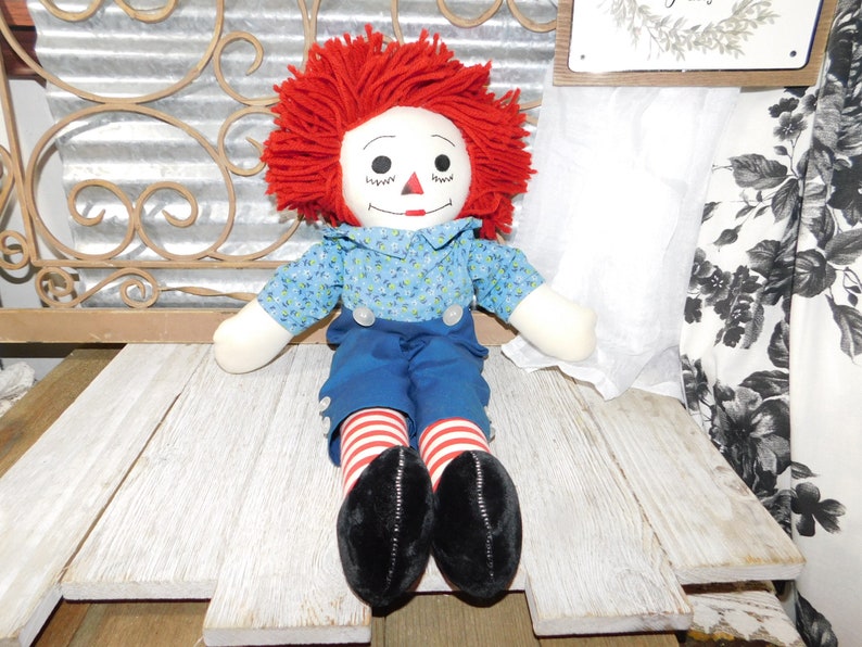 Vintage Raggedy Andy Doll Hand Made, Cloth Raggedy Andy Doll, Vintage Cloth Doll, Vintage Doll, Vintage Toys,:)shc***