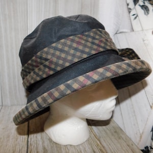 Hat w Checkered Band, Vtg Cap, Gift Idea, Cloth Hat, Cloth Cap,  Prop, Costume Dressing up Memories Daysgonebytreasures *y