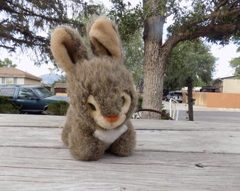 APPLAUSE Brown White Bunny, Bunny Plush Animal, Vtg Stuffed Animal,