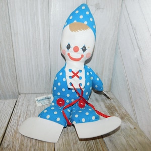 knickerbocker Teach N Play clown Rare, Vintage Cloth Toy Clown, Clown, Gift, Prop, Childhood Memories, Daysgonebytreasures