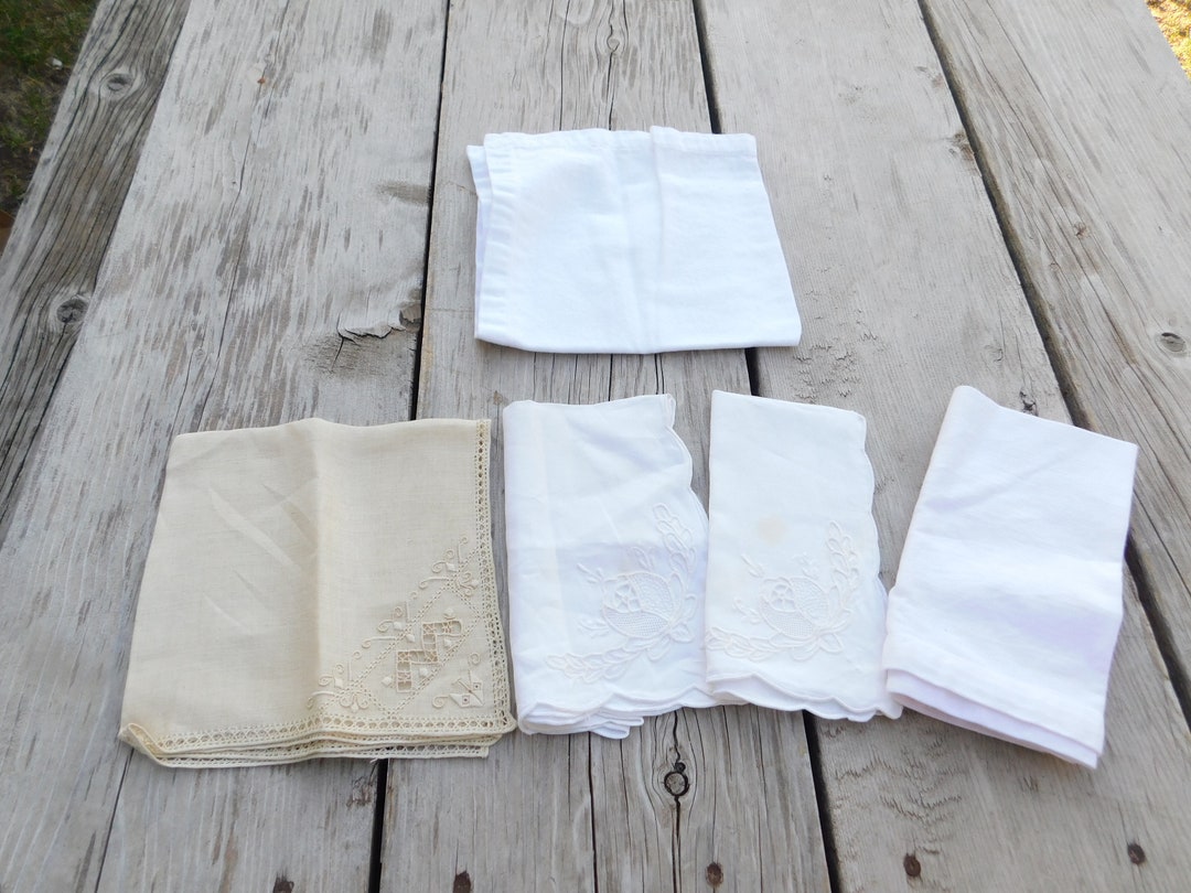 Group Vintage Napkins, Vintage Cloth Napkins, Vintage Tableware