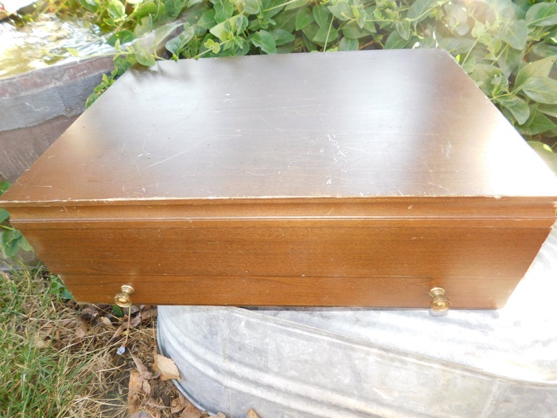 Wood Silverware Chest Box With Drawer Nice Size Image 0