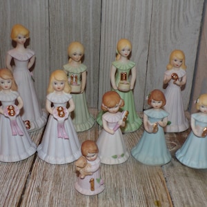 Enesco Growing Up Birthday Girl Figurine 1980s Girl 1, 5,6,8,9,11,13 Vintage  Figurine Birthday Gift Prop Memories, Daysgonebytreasures **y