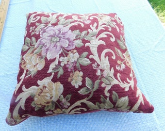 PILLOW Vintage Red Golds Flower Throw Pillow, Vintage Pillow, Vintage Home Décor, Bedroom Décor, Gift Prop, Memories, Daysgonebytreasures *y