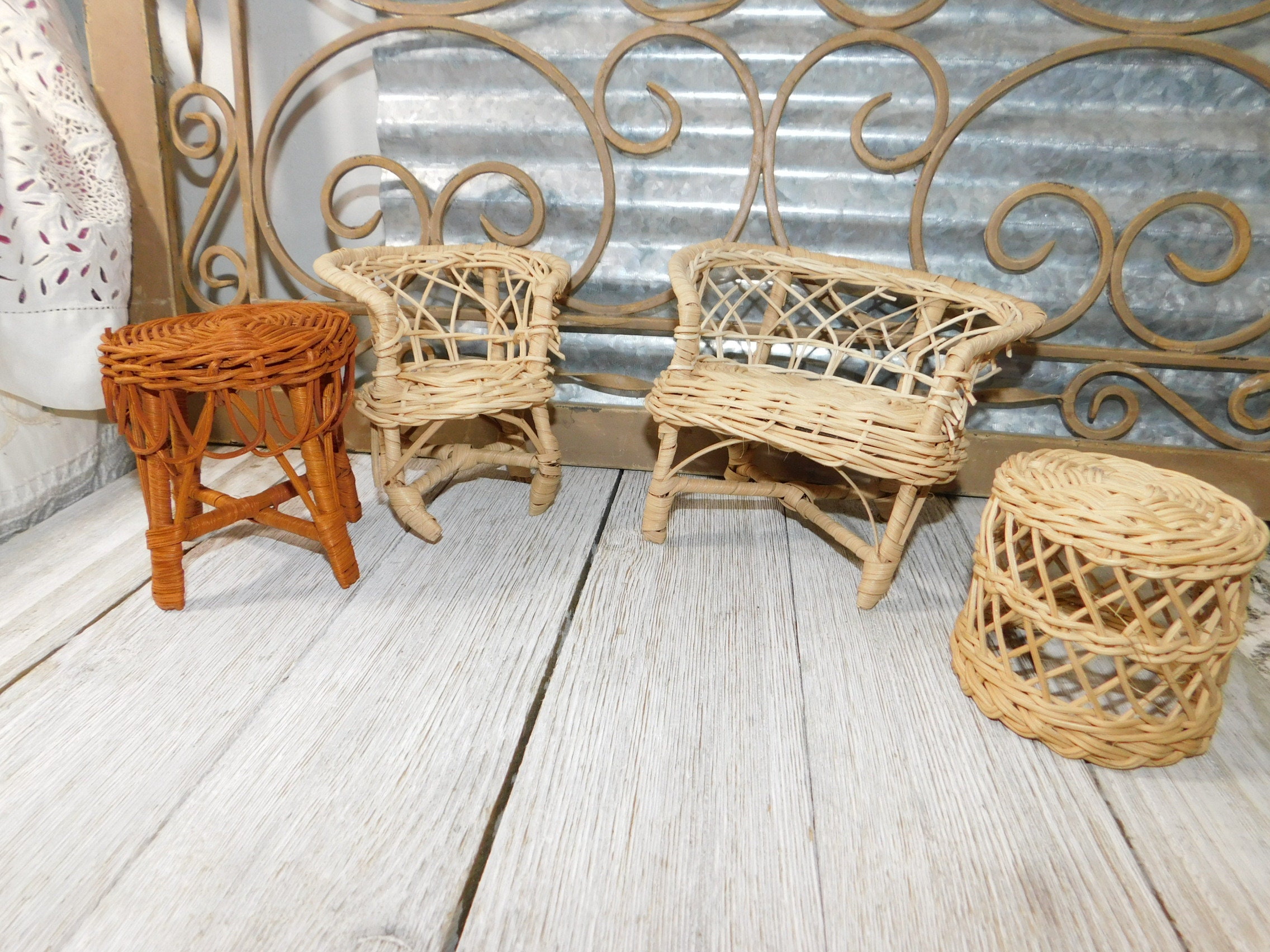 wicker barbie furniture