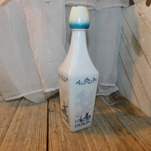 Liquor Bottle, Holland Delft Blue, White, Vandermint Liqueur bottle, Liquor Bottle, Nautical Decor, Home Decor, Daysgonebytreasures *