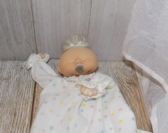 BABY DOLL Cloth Like Puppet w Binky,  Vtg Handmade, Vintage Doll, Nylon Stocking Lk Doll, Memories, Gift, Prop, Daysgonebytreasures *y