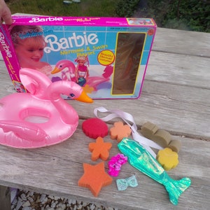 Barbie Mermaid and Swan Playset 1990, Vintage Barbie Set, Barbie Doll, Memories, Gift, Prop, Daysgonebytreasures *y
