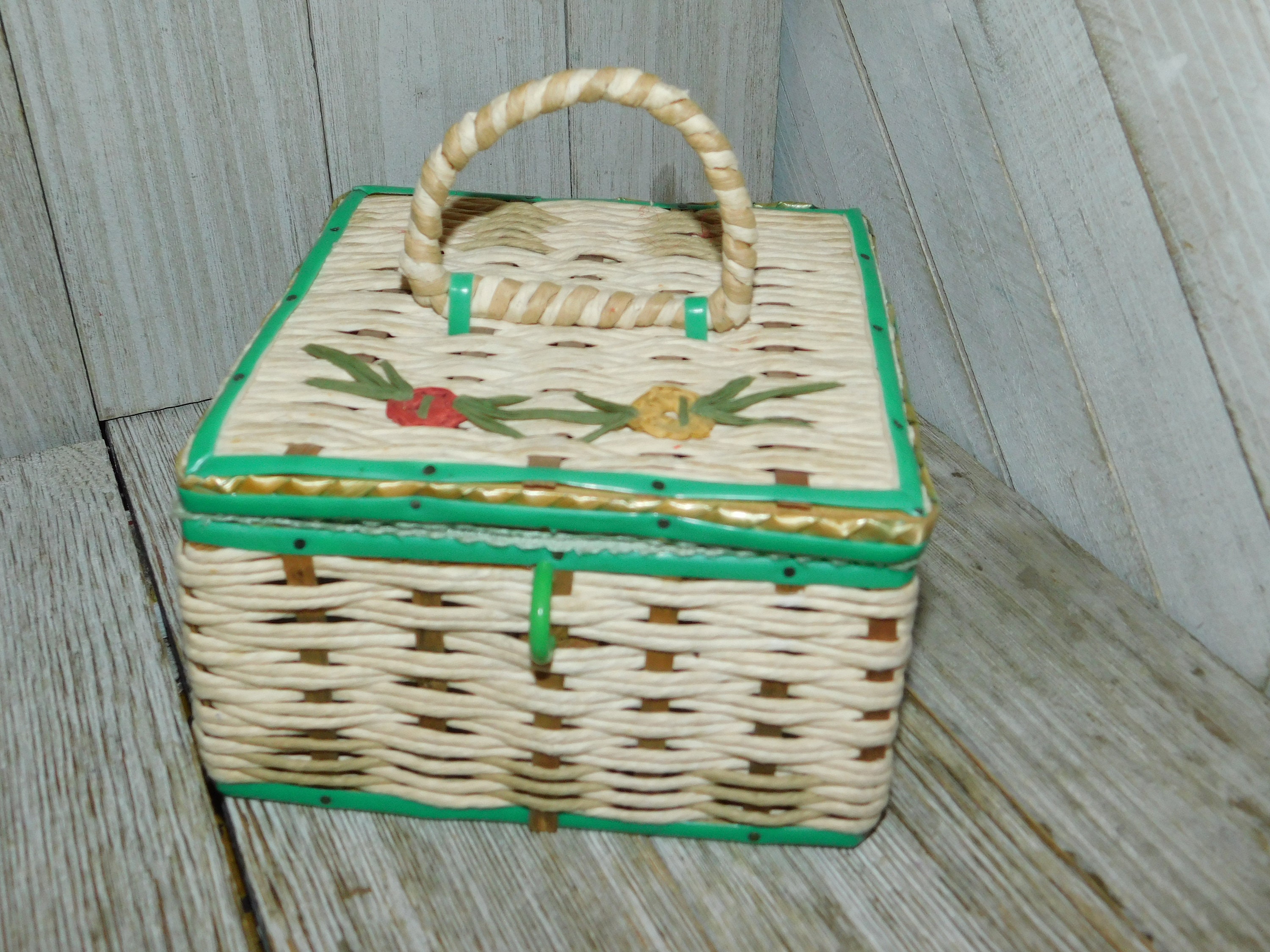  Household Fabric Craft Handmade Sewing Basket Thread Needle  Storage Box Organizer : Everything Else