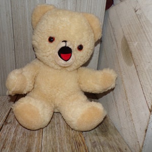 Vtg Snuggles Bear Teddy Bear # 2, Vtg Teddy Bear, Stuffed Bear Plushie Bear Country Decor Vtg Stuffed Animals Memories Daysgonebytreasures *