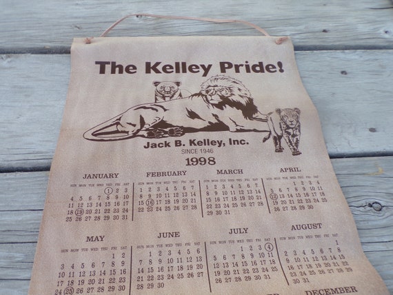 Vtg Jack B Kelly 1998 Leather Wall Calendar, Leather Wall Decor,  Advertising Calendar Memories Gift Prop Daysgonebytreasures - Etsy