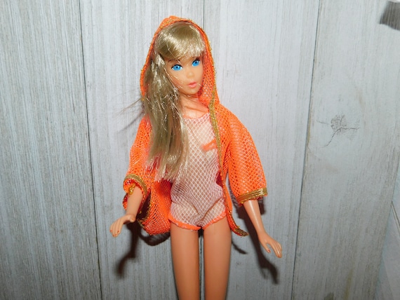 Vtg Barbie Mesh Swim Suit Cover up Orange and Gold Barbie - Etsy