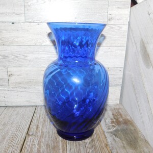 Vase Blue Swirl Pattern 9in Blue Vase, Vintage Home Decor, Country Home Decor, Farmhouse Decor, Prop, Memories, Gift, Daysgonebytreasures*