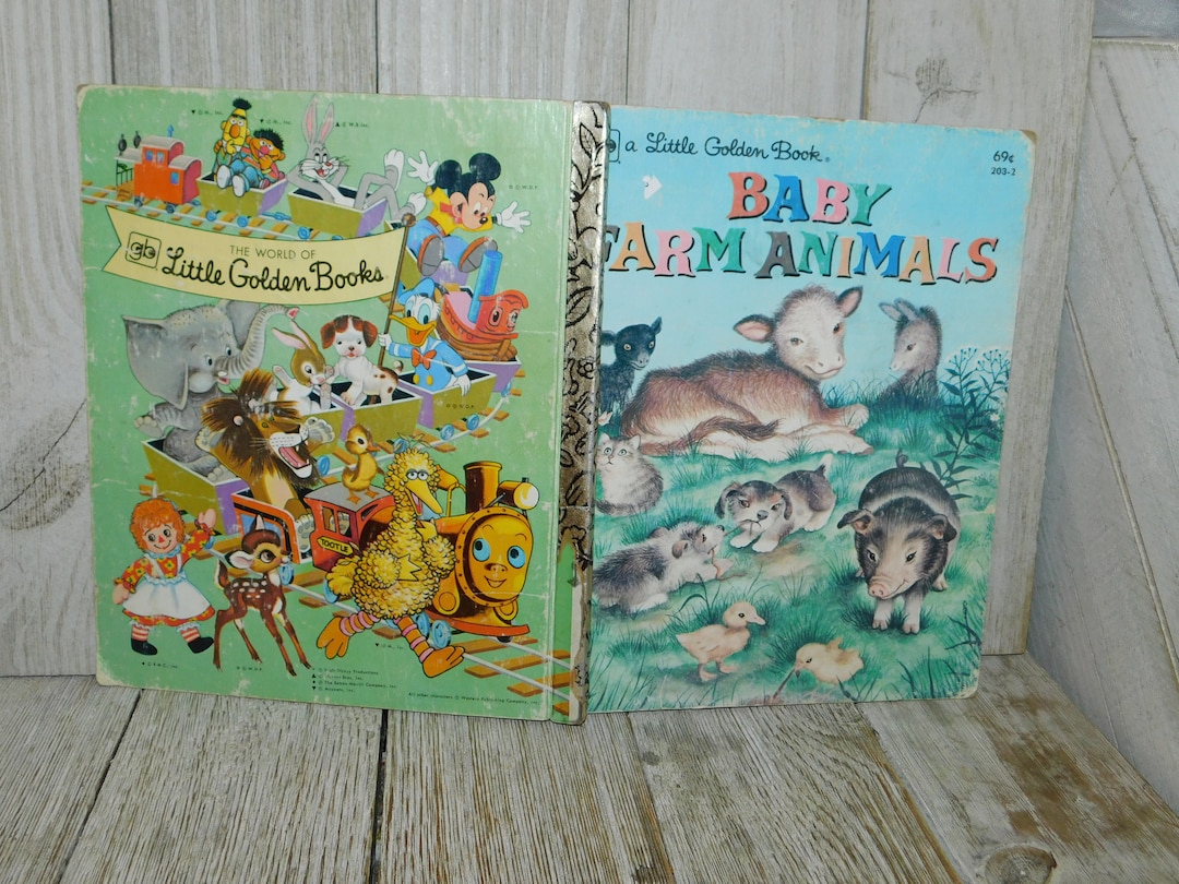Vtg Golden Book Baby Farm Animals Golden Book Hardcover Etsy