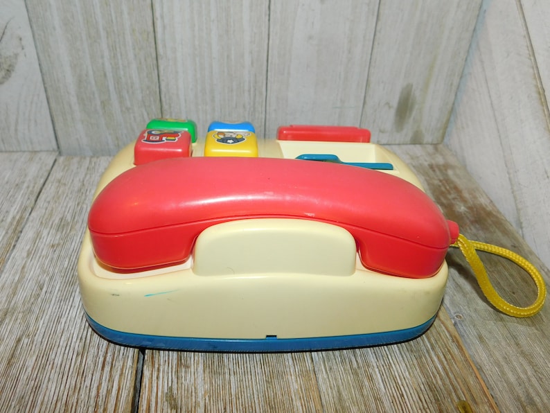 Vtg Fisher Price Ring n Rattle Phone Toy 1998 Works Teaches Colors Sounds Vintage Toys Preschooler Toy Phone Memories Daysgonebytreasure image 4