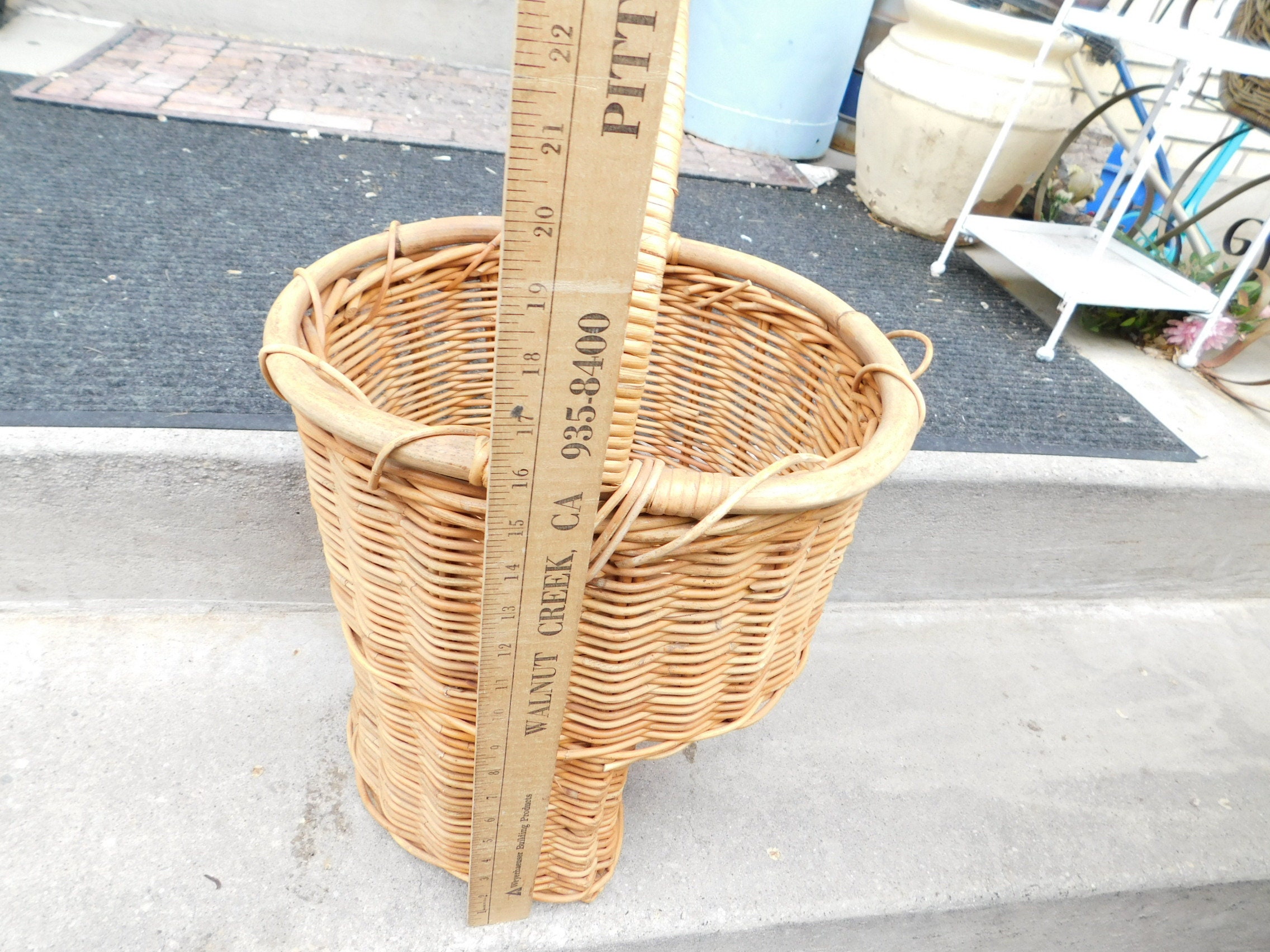 Stair Way Basket Wicker stairway basket Basket Vintage Etsy