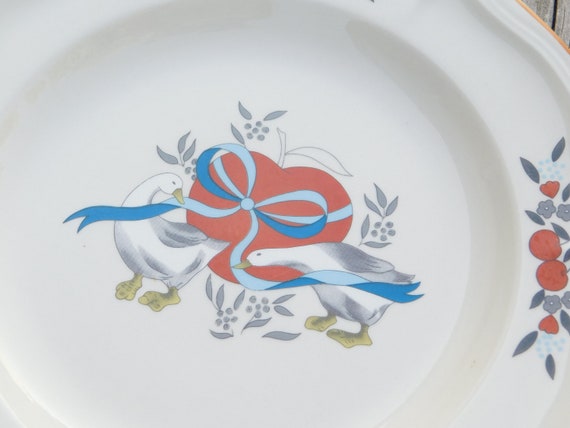 Gibson Applejack Decorative Geese Dinner Plates, Apple Jack Geese