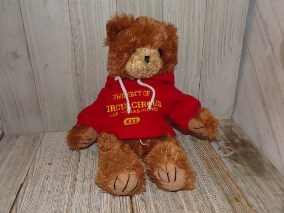 【circus circus】Toy Bear reversible coat Circus Circus Las Vegas Teddy Bear White Floral Plush
