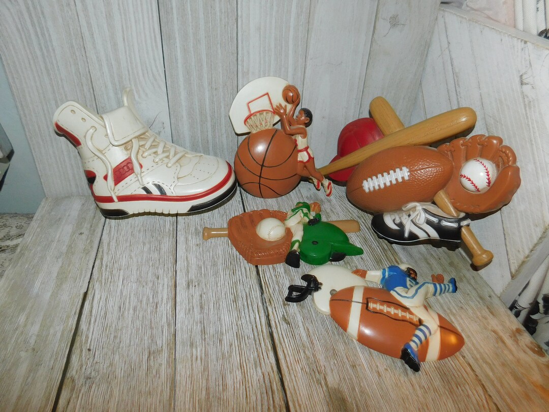 Vtg Sports Wall Hanging Boys Sports Decor for the Wall Etsy