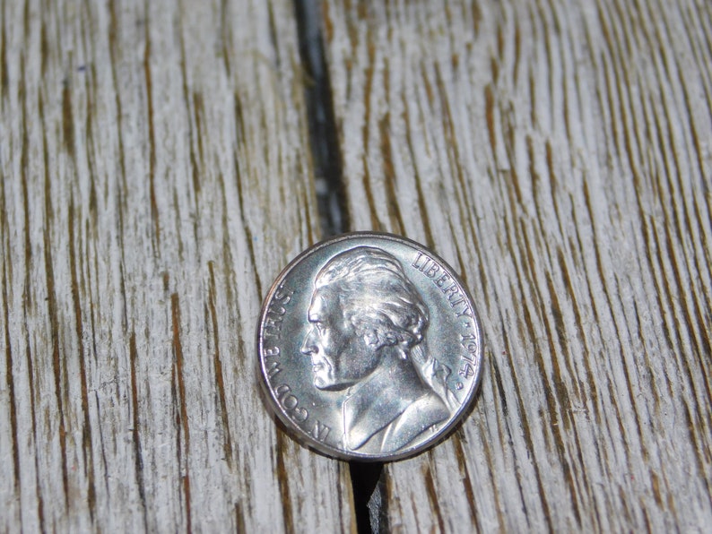 Nickle Push Back Button gift idea, Vintage Pin Nickle Vintage Nickle Pin 1974 Vintage jewelry