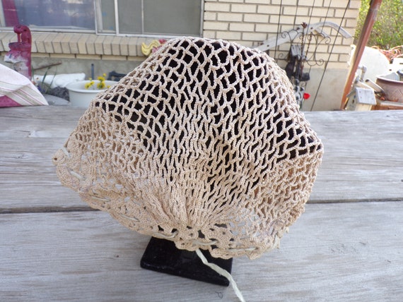 Vtg Ladies Crocheted Hat, Ladies Crocheted Bonnet… - image 3