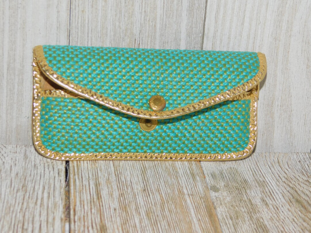 Vintage Eye Glass Case, Green Eyeglass Case, Small Case, Vintage Case