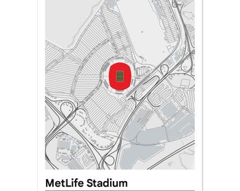 MetLife Stadium Lichtplattegrond Print | WK 2026 Finale | NY Giants en Jets Muurdecoratie | NFL & Voetbal Poster | Minimalistische Sportdecoratie