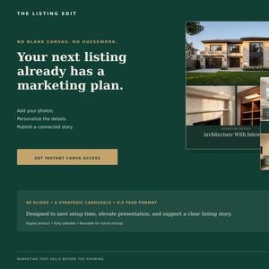 Luxe Instagram-carrouseltemplates voor vastgoed | 40 moderne, klassieke, bewerkbare Canva-slides voor makelaars
