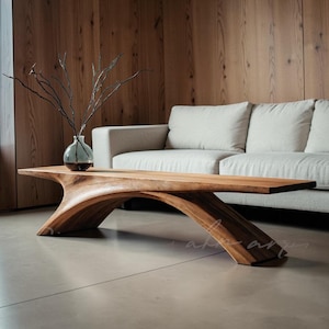 Handmade Walnut Bench: Modern Minimalist Wood Coffee Table