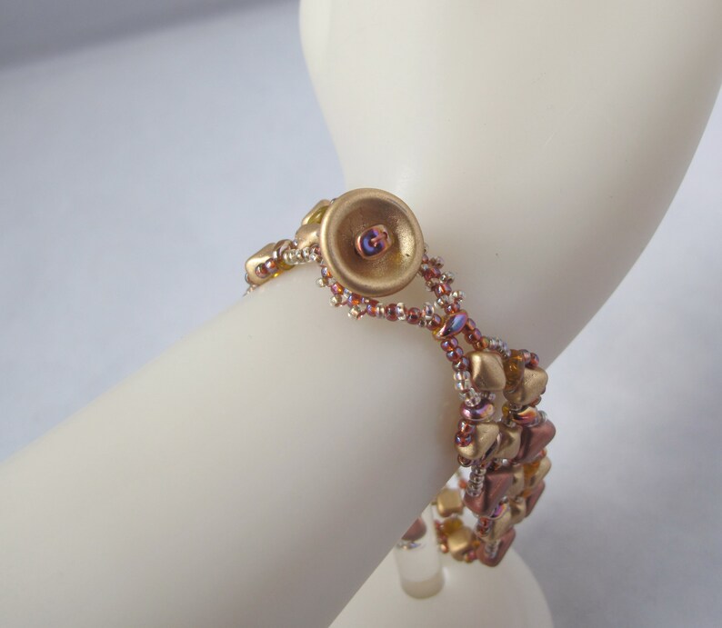 Gold and Copper Super Silky Bracelet with Toggle Clasp image 3