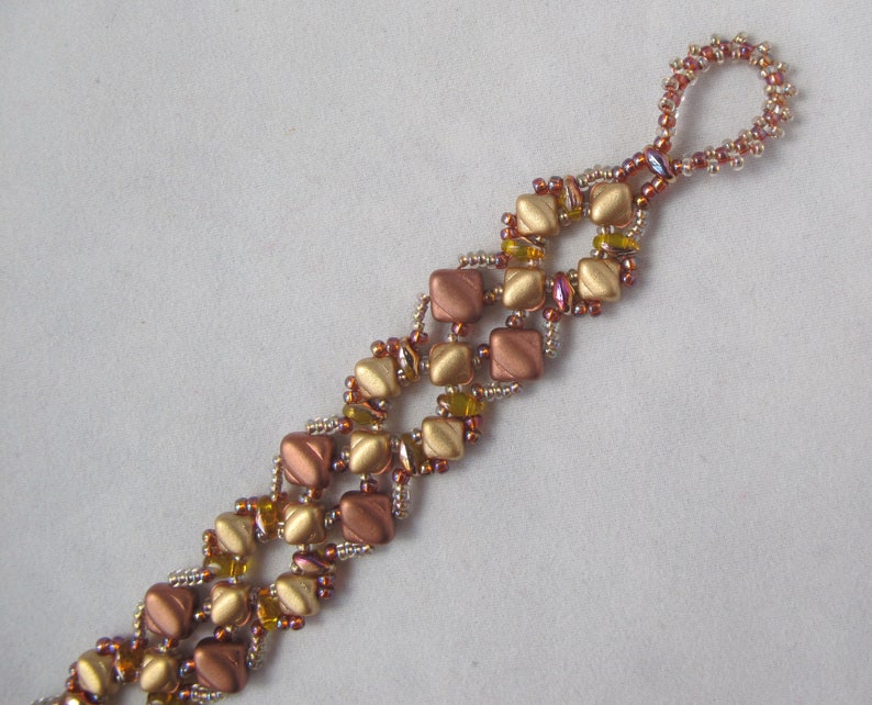 Gold and Copper Super Silky Bracelet with Toggle Clasp image 7