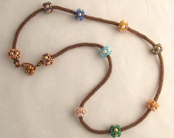 Beaded Bead Necklace or Wrapped Bracelet
