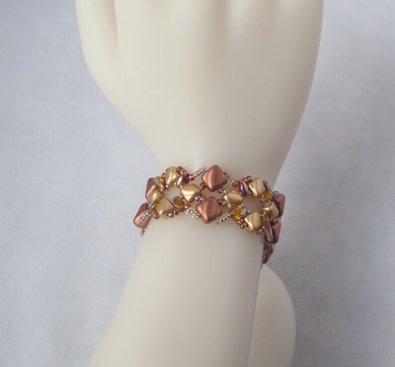 Gold and Copper Super Silky Bracelet with Toggle Clasp image 9