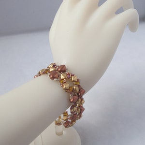 Gold and Copper Super Silky Bracelet with Toggle Clasp image 2