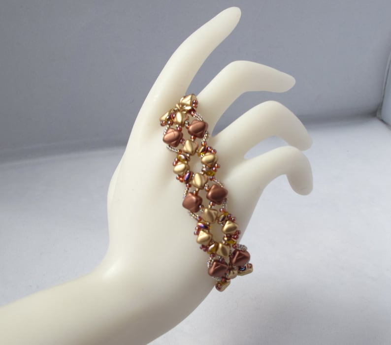 Gold and Copper Super Silky Bracelet with Toggle Clasp image 1