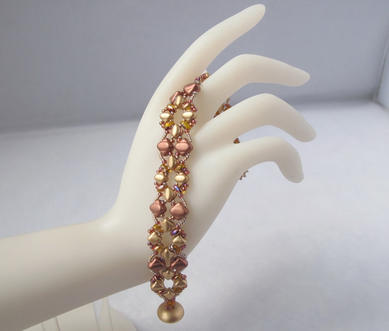 Gold and Copper Super Silky Bracelet with Toggle Clasp image 4